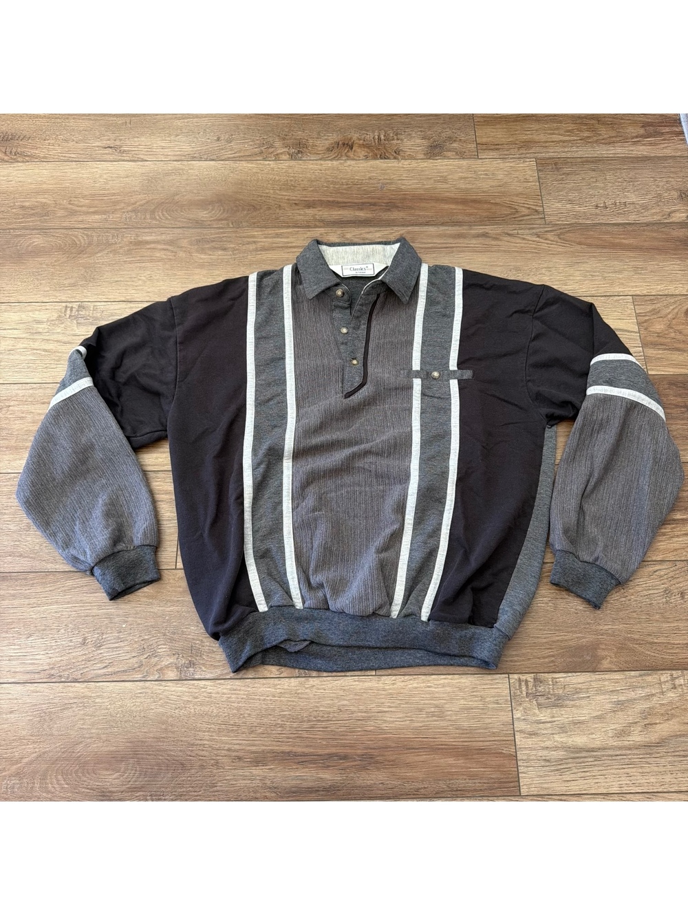 Vtg Classics by Palmland Striped Polo Sweater Mens L